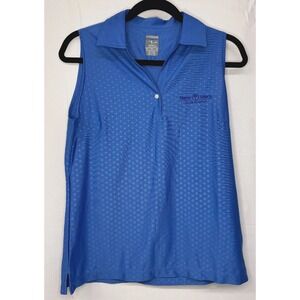 Page & Tuttle Sleeveless Golf Polo Women's M Blue‎ Dot Performance Top